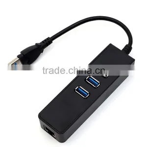 New Plastic USB 3.0 3 Port Ethernet Hub Adaptor thumbnail-2