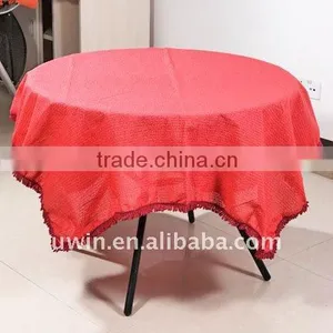 Jacquard Table Cloth,red Vinyl Tablecloth With Fringe thumbnail-1