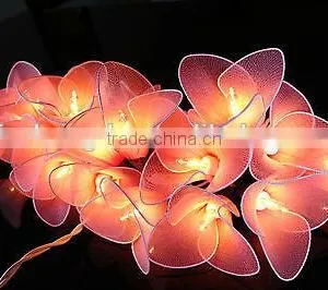 20 Bulbs Pink Tone Nylon Orchid Flower String Lights Home Decoration Wedding Party thumbnail-1