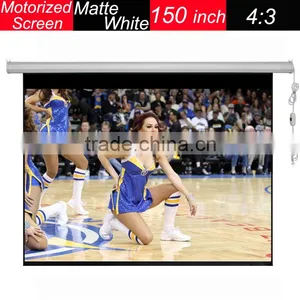 New HD Electric Motorized Wall Mount 4:3 for 3D Cinema Office 150 Inch Projector Screen thumbnail-1