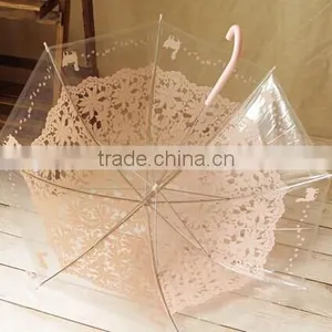 Factory Custom Wholesale Lovely Kids Silk Screen Transparent Umbrella thumbnail-1