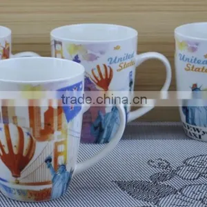 11OZ United States Design Full Decal Print Coffee Cups, Shiny Surface Porcelain Mug, KL5004-A421 thumbnail-1