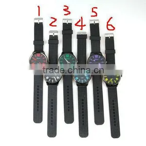 Silicone Bracelet Circinal Watch Men Quartz Wrist Watches thumbnail-1