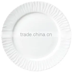 Super White Emboss Ceramic Serving Plate Platter Wedding Plate thumbnail-3