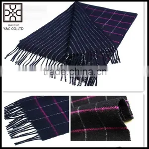 2015 Checked and Stripe Double Sided Wool Scarf thumbnail-1