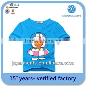 Kid's Round Neck Blue Printed Tshirt,children's t Shirt Factory thumbnail-1