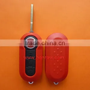 High Quality Fiat Red Color 3 Button Flip Remote Key Blank Case Cover thumbnail-1