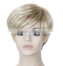 New Fashion 8" Cheap Wig Short Straight Blonde Wigs African American Wig for Women Realistic Synthetic Hair Wig thumbnail-1