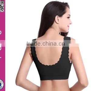 Yoga Fitness Sexy Floral Print Bra With Lace Ham Front thumbnail-5