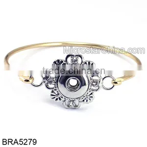 Rose Gold Snap Button Jewelry Cuff Bangles Bracelets thumbnail-6