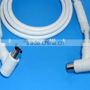TV Antenna Cable RA Angle Pal Male to Pal Female 100% Shielded With Ferrite for RF TV Connection thumbnail-1