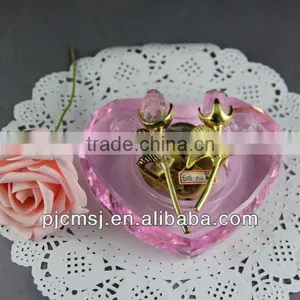 Newest Crystal Piano Music Box For Souvenirs & Home Decorations & Gifts.crystal Music Box With Rose thumbnail-1