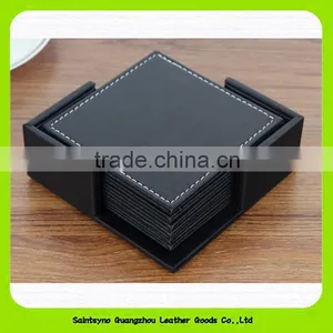 15012 Promotional Gift Eco-friendly Leather Coffee Cup Mat Wholesale Coffee Tea Cup Coaster thumbnail-5
