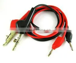 Alligator Clip to Stackable Banana Plug Test Lead With Black and Red thumbnail-1