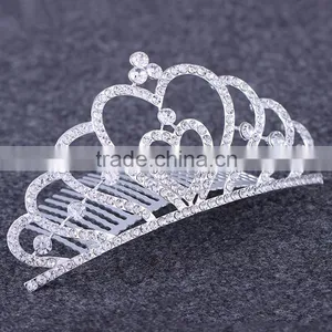 Korean Fashion Love Crown Bride Crown Alloy Rhinestone Hair Comb Hair Accessories Jewelry Factory Outlets thumbnail-5