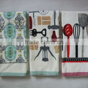 Reactive Printing Velour Towel With Dobby Border or Hemmed Edge in Full Printing thumbnail-1