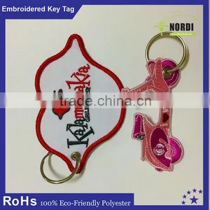 Promotion Cheap Custom id Embroidery Fabric Keychain thumbnail-1