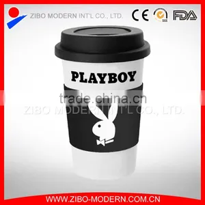 Ceramic Cups and Mugs With Silicone Lid and Band thumbnail-1