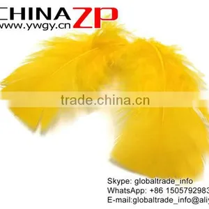 CHINAZP Bulk Plumage Eagle Natural Dyed Golden Yellow Turkey T-Base Body Feathers for Sale thumbnail-3