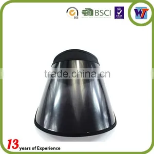 Black Cheap UV Protection PVC Plastic Caps Long Brim Sun Visor Hats thumbnail-1