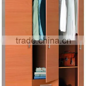 Oak 3 Door Wardrobe With 2 Drawer in Bedroom thumbnail-1