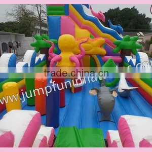 Inflatable Fun City Supplier / PVC Tarpaulin Playground / Large Slide thumbnail-5