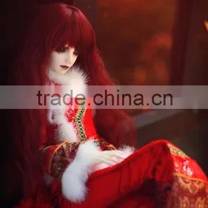 High Quality Long Red Shag Deep Curly Doll Wigs for 1/3 1/4 1/6 BJD Dolls thumbnail-3