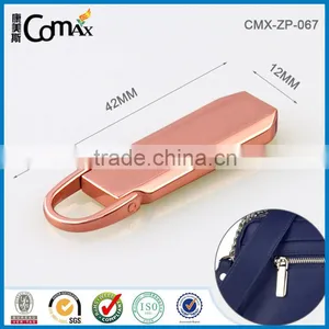 Rose Gold Metal Locking Zipper Slider for Handbag thumbnail-1