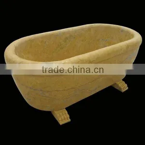 Life Size Yellow Marble Bathtubs for Sale thumbnail-1
