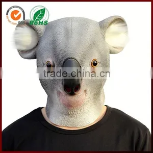 Cheap Halloween Funny Carnival Animal Koala Head Rubber Latex Mask thumbnail-1