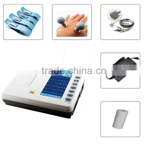 CE Approved 7 Inch Six Channel Color Touch Screen 6-channel Portable ECG Machine thumbnail-1