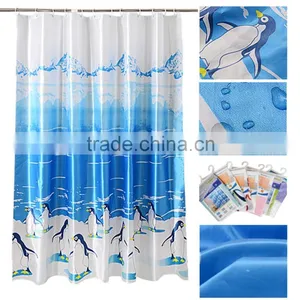Fabric Shower Curtain Bathroom Curtain With 12 Hooks Waterproof Bath Curtain thumbnail-4