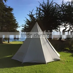 5m Canvas Camping Teepee Tent Waterproof Family Glamping Tent thumbnail-3