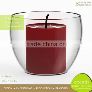 Novelty Ti-Borosilicate Glass Cheap Candle Crystal Tea Light Holder thumbnail-5
