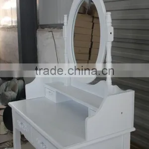French Style Dressing Table With Mirror and Stool thumbnail-5
