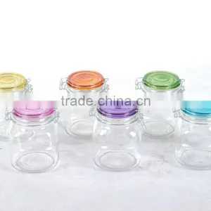 Square Mini Leak-proof Glass Candy Jar With Clamp Lid for Souvenir thumbnail-1