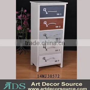 Colorful Wood Cabinet, Modern Furniture With 5 Drawers thumbnail-1