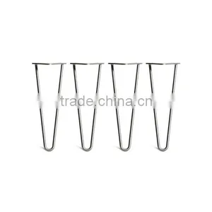 2 Rod Solid Steel 14 Inch Chrome Plating Metal Hairpin Cabinet Leg thumbnail-1