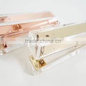 Custom Clear Acrylic Rose Gold Book Binding Stapler/Office Stapler thumbnail-1