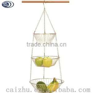 3 Tier Wire Hanging Basket,chrome thumbnail-1