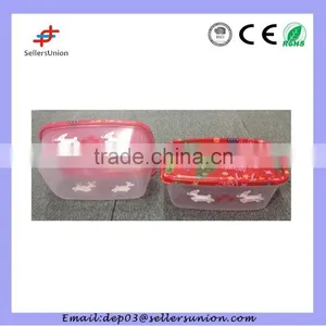 Oblonge Christmas Plastic Container With Lid thumbnail-1