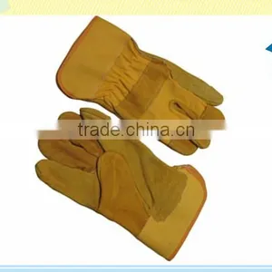 10.5" Length Working Gloves Pig Split Leather Work Gloves thumbnail-1