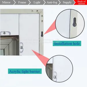 LED Light up Mirrors , Backit Mirrors With Heating Pad for Anti Fog thumbnail-5