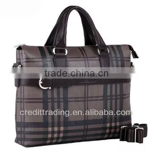 Fashion Mens PU Briefcase /Computer Bag With Plaid Surface thumbnail-1