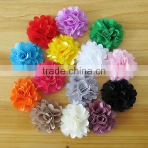 Fabric Satin and Mesh Flower Clip for Kids Hair Accessories thumbnail-1