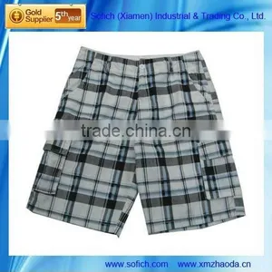 Popular BU-026 Mens T/C Printing Check Shorts thumbnail-1