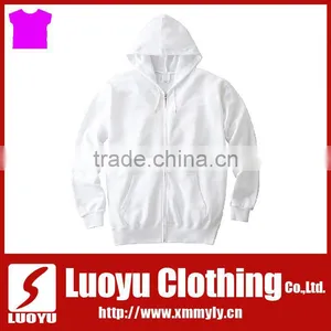 Unisex White Blank Hoodies With Zipper thumbnail-1