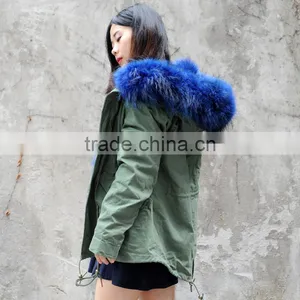 CX-G-P-05M Women Real Fur Collar Real Fox Fur Parka thumbnail-5