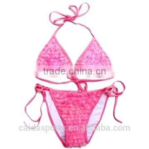 Good Quality Pink Girl Bikini Swimsuits thumbnail-1