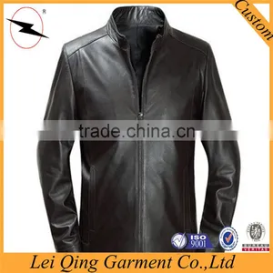 OEM Service Simple Designs Custom Slim Men Leather Jacket thumbnail-3